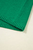 Bright Green Solid Color Knit Button Drop Shoulder Sweater Cardigan