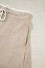 Parchment Raw Edge Detail Colorblock Patchwork Cropped Pullover Drawstring Skirt Set