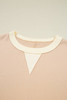 Light French Beige Color Block Textured Patchwork Pullover Sweatshirt