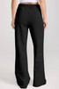 Black Solid Collared Sweatshirt and High Waist Pants Active Set