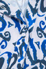 Blue Bohemian Print Embroidered V Neckline Detail Long Sleeve Shirt