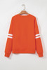 Orange Leopard Pumpkin Graphic Varsity Oversized Sweatshirt