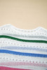 White Color Block Striped Pointelle Knit Sweater