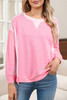 Bonbon 2-tone Color Block Patchwork Drop Shoulder Sweatshirt