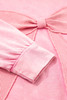 Bright Pink Mineral Wash Big Bow Patchwork Pullover Sweatshirt