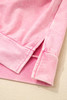 Bright Pink Mineral Wash Big Bow Patchwork Pullover Sweatshirt