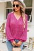Rose Lightweight Buttoned Front Crochet Cardigan