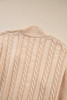 Parchment Oversize Chunky Cable Knit Open Front Midi-length Cardigan