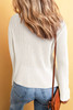White Lightweight V Neck Button Front Bell Sleeve Cardigan Sweater