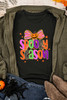 Black SPOOKY SEASON Halloween Pumpkin Bow Print T Shirt