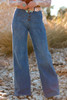 Ashleigh Blue Multi Buttons High Waist Wide Leg Jeans With Pockets Ashleigh Blue Multi Buttons High Waist Wide Leg Jeans With Pockets
