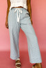 Sky Blue Stripe Mid Rise Drawstring Waist Jeans Sky Blue Stripe Mid Rise Drawstring Waist Jeans