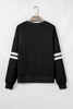Black Multicolored Sequin Pumpkin Oversized Varsity Sweatshirt