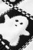 Black Halloween Ghost Checkered Drop Shoulder Sweater