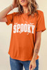 Orange SPOOKY Bats Halloween Graphic T Shirt