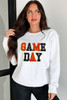 White GAME DAY Chenille Letter Graphic Sweatshirt