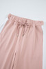 Pink Varsity Stripe Patchwork Puff Sleeve Pullover Drawstring Wide Leg Pant Set Pink Varsity Stripe Patchwork Puff Sleeve Pullover Drawstring Wide Leg Pant Set