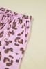 Pink Drawstring Leopard Print Patch Pocket Loose Pants Pink Drawstring Leopard Print Patch Pocket Loose Pants