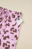 Pink Drawstring Leopard Print Patch Pocket Loose Pants Pink Drawstring Leopard Print Patch Pocket Loose Pants