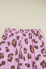 Pink Drawstring Leopard Print Patch Pocket Loose Pants Pink Drawstring Leopard Print Patch Pocket Loose Pants