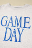 Blue Vintage Washed GAME DAY Graphic Baggy Sweatshirt