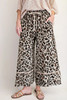 Khaki Leopard Wide Leg Cropped Pants Khaki Leopard Wide Leg Cropped Pants