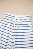 Sail Blue Striped Long Sleeve Top Drawstring Wide Leg Pants 2pcs Outfit Sail Blue Striped Long Sleeve Top Drawstring Wide Leg Pants 2pcs Outfit