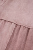 Straw Yellow Mineral Wash Tiered Wide Leg Patchwork Drawstring Pants