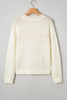 White BEACH Hollow Out Knitted Lightweight Dolman Sweater