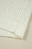 White BEACH Hollow Out Knitted Lightweight Dolman Sweater