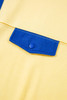Yellow Color Block Patchwork Half Button Pullover and Shorts 2pcs Outfit