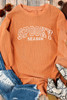 Orange SPOOKY SEASON Embroidered Letter Graphic Twisted Ribbed Sweatshirt