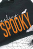 Black Feeling Spooky Halloween Embroidered Graphic Baggy Sweatshirt