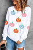 White Cute Halloween Jack-o-lantern Holiday Sweatshirt