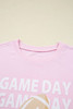 Pink GAME DAY Football Rugby Print Casual Sweatshirt