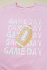 Pink GAME DAY Football Rugby Print Casual Sweatshirt