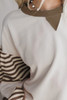 Parchment Striped Colorblock Patchwork Drop Shoulder Sweatshirt