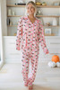 Pink Halloween Eve Haunted Honey Bat Print Pajama Set