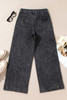 Black Chic Patch Pocket Straight Leg Loose Jeans