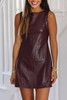 Wild Ginger  Vegan Leather Sleeveless Mini Dress