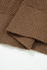 Dark Brown Color Block Knit Striped Sleeve Detail Casual Sweater