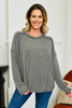 Green Bay Twist Ribbed Exposed Seam Detail Long Sleeve Loose Top