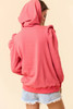 Red Stripe Puff Sleeve Stripe Hoodie