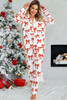 Red Christmas Bow Print Long 2pcs Pajama Set