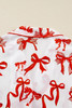Red Christmas Bow Print Long 2pcs Pajama Set