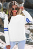 White Varsity Striped Detail Drop Shoulder Oversized Sweatshirt