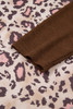 Brown Leopard Print Knit Patchwork Plus Hoodie