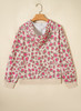 Rose Leopard Print Zip-up Hooded Sweatshirt