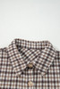 Casual Contrast Corduroy Flap Pocket Patchwork Plaid Shacket