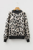 Carbon Grey Leopard Drop Shoulder Baggy Sweater